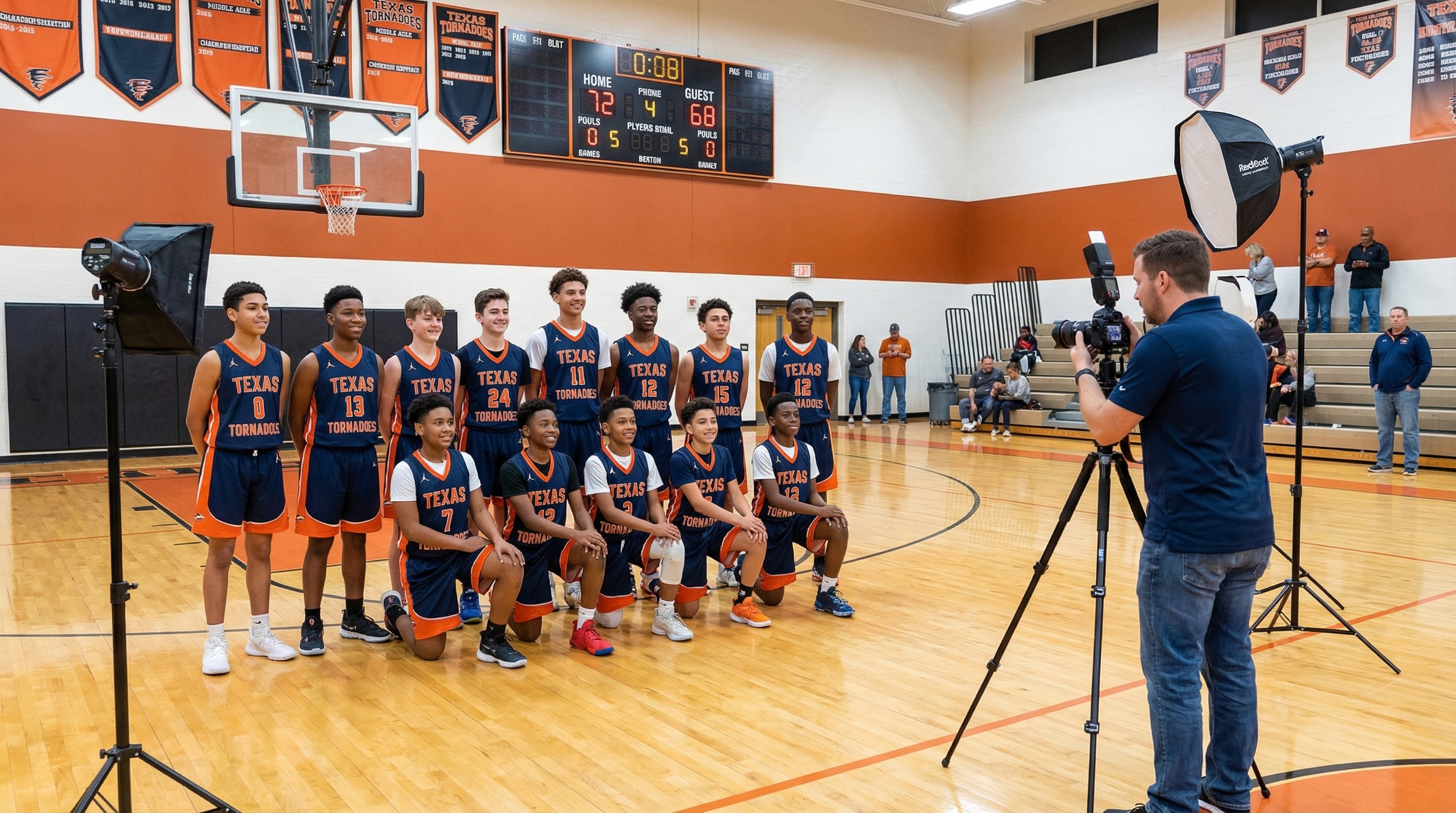 Basketball team portrait photography