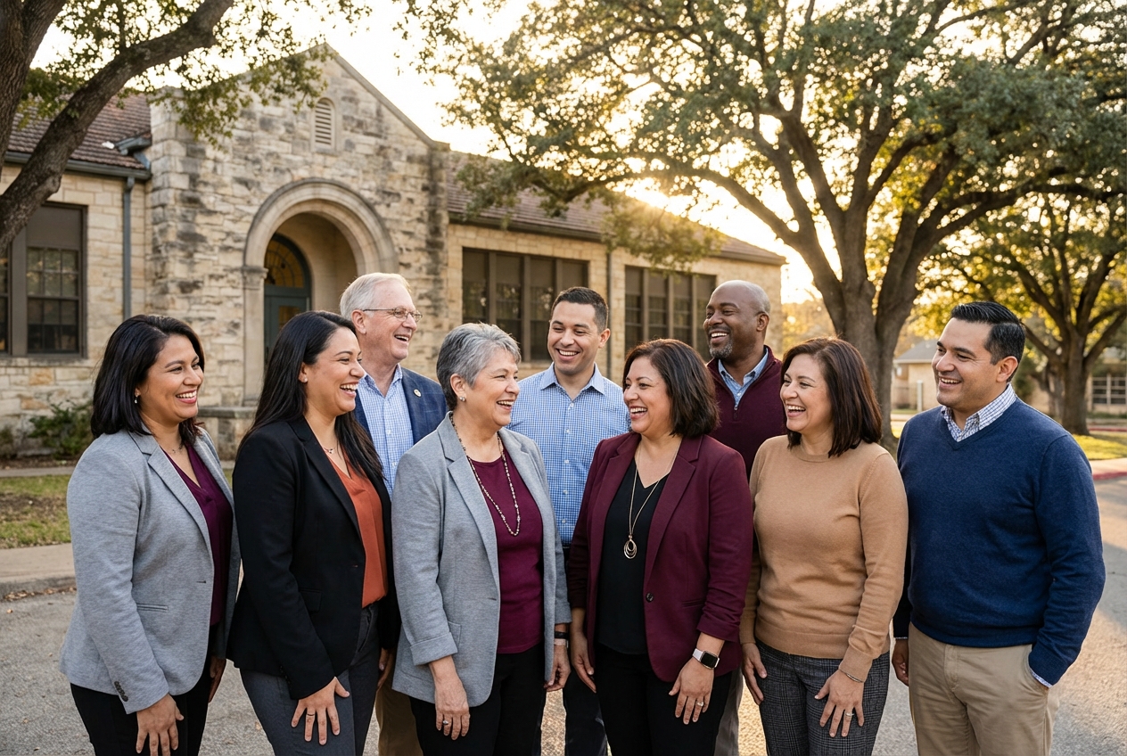School coordinator with SA Picture Day team in San Antonio